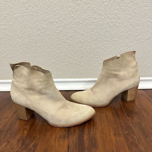COCLICO Beige Soft Suede Ankle Boots Booties - Picture 3 of 14